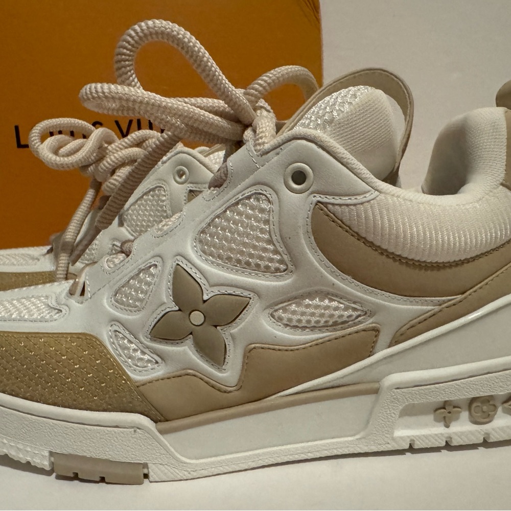 Louis Vuitton Beige and White Skater Sneakers - Picture 14 of 15